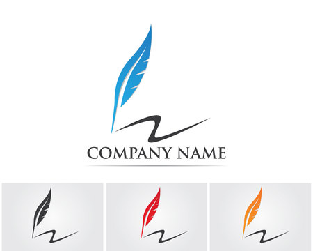 Feather pen and write logoのイラスト素材