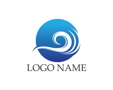 Wave water beach logoのイラスト素材