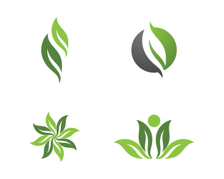Vector leaf green nature logo and symbol templateのイラスト素材