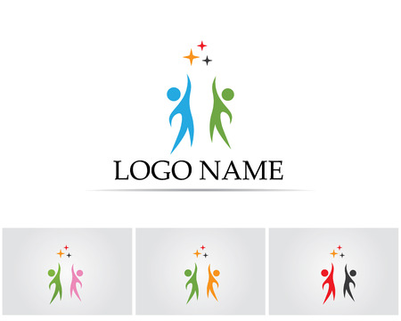Health success people care logo and symbols templateのイラスト素材
