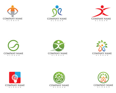 Logo template - successful people people care success health life logoのイラスト素材