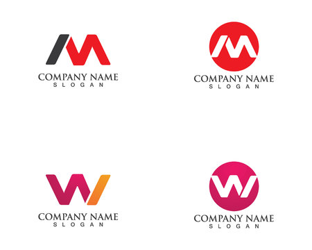M w letters logo and symbolsのイラスト素材