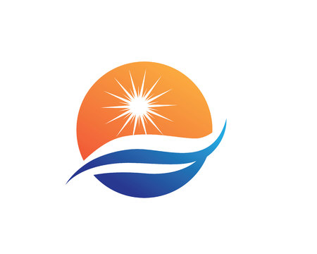Waves beach logo and symbols template icons appのイラスト素材