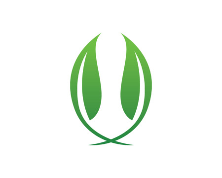 leaf green nature logo and symbol template Vectorのイラスト素材