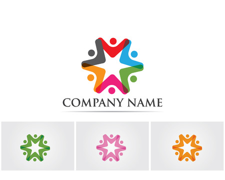 Community people care logo and symbols templateのイラスト素材