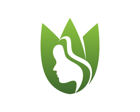 hair woman and face logo and symbolsのイラスト素材