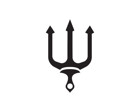 Magic trident logo and symbols template vectorのイラスト素材