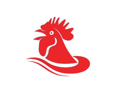 Rooster head red symbols and logo icons templateのイラスト素材