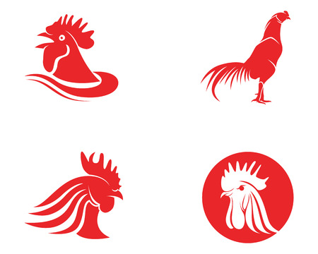 Rooster head red symbols and logo icons templateのイラスト素材