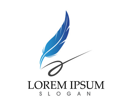 Feather pen write sign logo template app iconsのイラスト素材