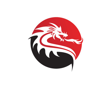 Head dragon flat color template vector illustration.のイラスト素材