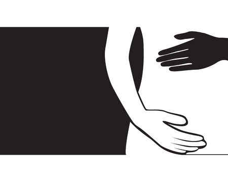 pregnant woman line art symbols template vectorのイラスト素材