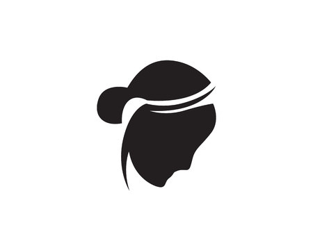 Hair woman head logo and symbols iconsのイラスト素材