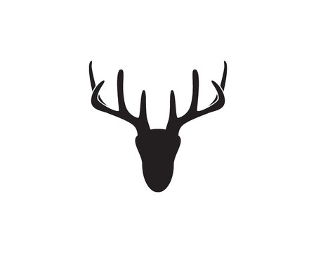 Head deer animals logo black silhouete iconsのイラスト素材