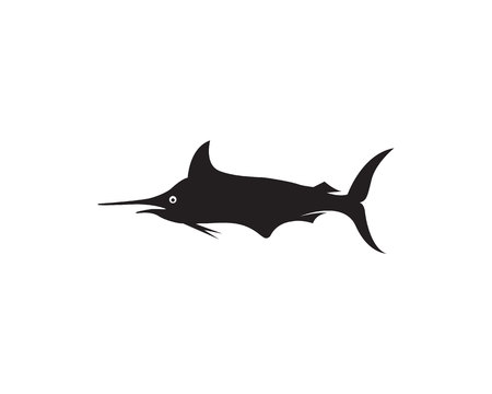 Marlin jump fish logoのイラスト素材