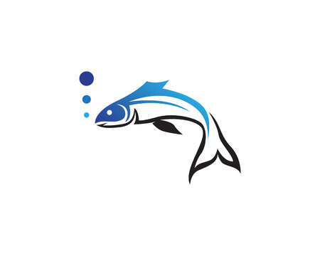 Fish logo template. Creative vector symbol of fishing club or onlineのイラスト素材