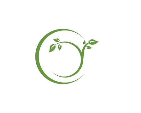 Green leaves nature icon and symbol template vector illustration.のイラスト素材