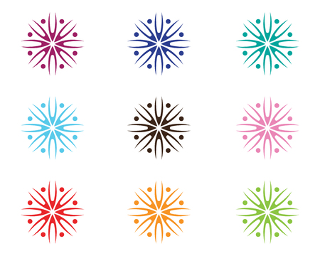 Beauty Vector flowers design logo Template iconのイラスト素材