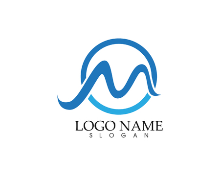 Letter M wave icon template design vector illustration.のイラスト素材