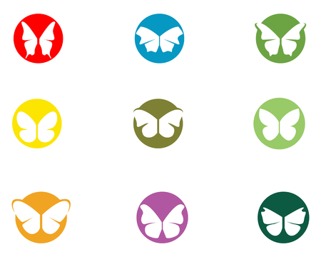 Colorful Butterfly icon set.のイラスト素材