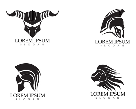 Warrior logo template design set for sports or gym companiesのイラスト素材