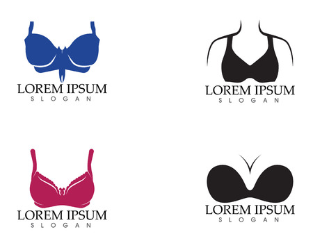 Set of different push up bras isolated over white backgroundのイラスト素材