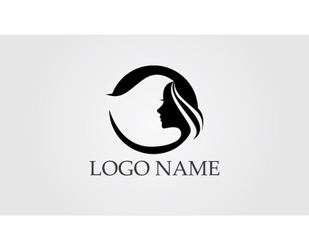 Salon hair woman and face logo and symbolsのイラスト素材
