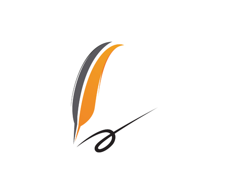 Feather pen write sign logo template app icons,のイラスト素材