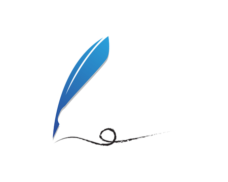 Feather pen write sign logo template app icons,のイラスト素材