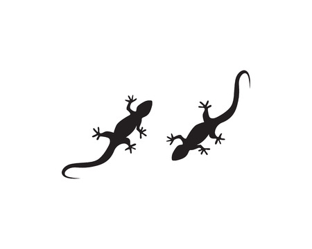 Lizard Chameleon Gecko Silhouette black vector 10のイラスト素材