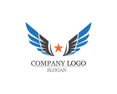 Wings bird sign abstract template icons appのイラスト素材