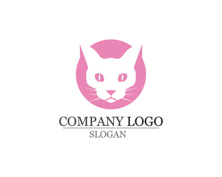 Cat and Dog vector silhouettes logoのイラスト素材
