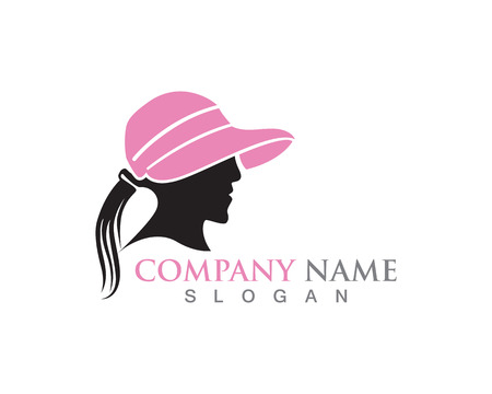 Hat woman vector symbols logo blackのイラスト素材