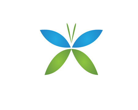 Butterfly conceptual simple, colorful icon. Logo. Vector illustrationのイラスト素材