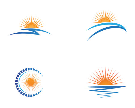 illustration Icon Logo Template Sun over horizonのイラスト素材