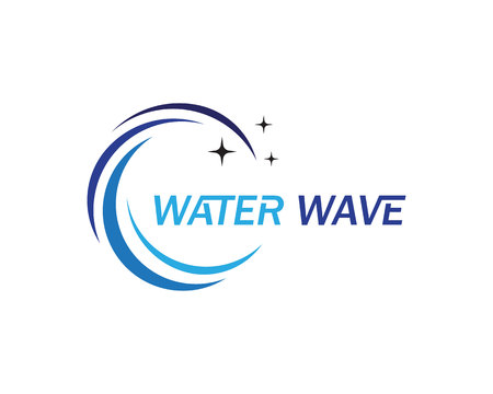 Water Wave symbol and icon Logo Template vectorのイラスト素材