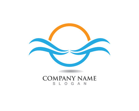 Water Wave symbol and icon Logo Template vectorのイラスト素材