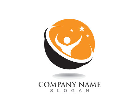Human character logo sign,Health care logo. Nature logo sign. success people logoのイラスト素材