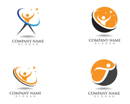 Human character logo sign,Health care logo. Nature logo sign. success people logoのイラスト素材