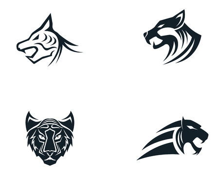 Tiger head logo mascot white backgroundのイラスト素材