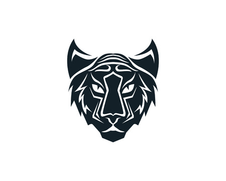Tiger head logo mascot white backgroundのイラスト素材