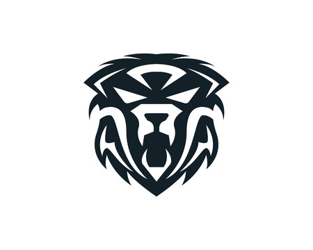 Tiger head logo mascot white backgroundのイラスト素材