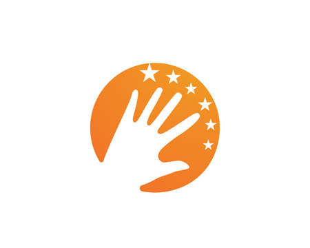 Hand friends community logo and symbolsのイラスト素材