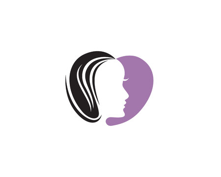 Beauty face and hair logo womenのイラスト素材