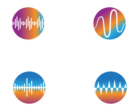 sound wave ilustration logo and vector icon templateのイラスト素材