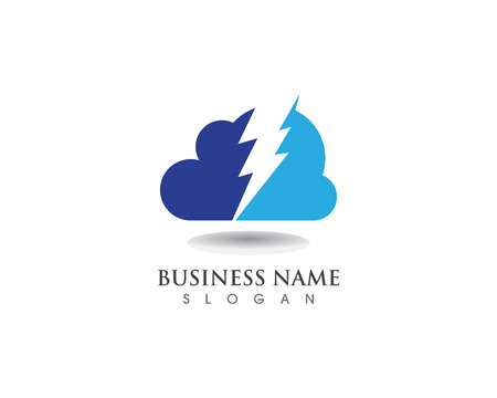 lightning thunderbolt electricity vector logoのイラスト素材