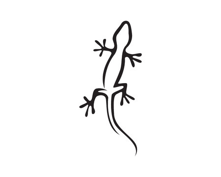 Lizard Chameleon Gecko Silhouette black vectorのイラスト素材