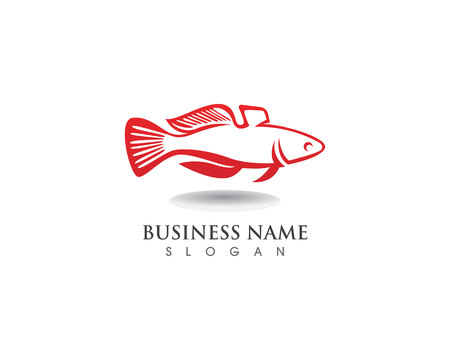 Fish logo template. Creative  symbol of fishing club or onlineのイラスト素材