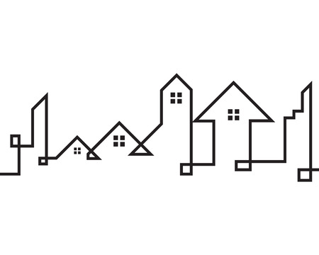 Modern City skyline  city silhouette  vector illustration in flat designのイラスト素材