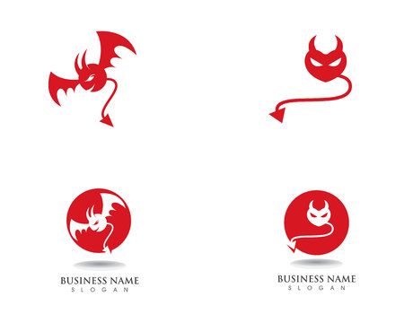 Devil logo vector icon templateのイラスト素材